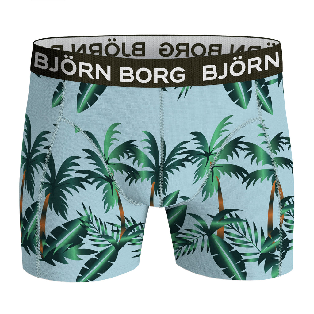 Björn Borg 3 Pack Cotton Stretch Boxers - Green Palm Print