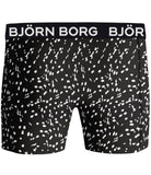 Bjorn Borg Cotton Stretch Boxer 3 Pack - Grey / Black Print