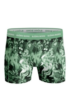 Björn Borg 5 Pack Cotton Stretch Boxers - Green Print