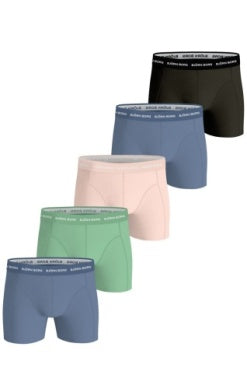 Björn Borg 5 Pack Cotton Stretch Boxers - Pink/Green/Blue/Navy