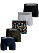 Bjorn Borg Cotton Stretch Boxer 5 pack - Black/Melange/Green/Print/Navy