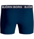 Bjorn Borg Cotton Stretch Boxer 5 pack - Blue/Print/Navy/Orange/Grey