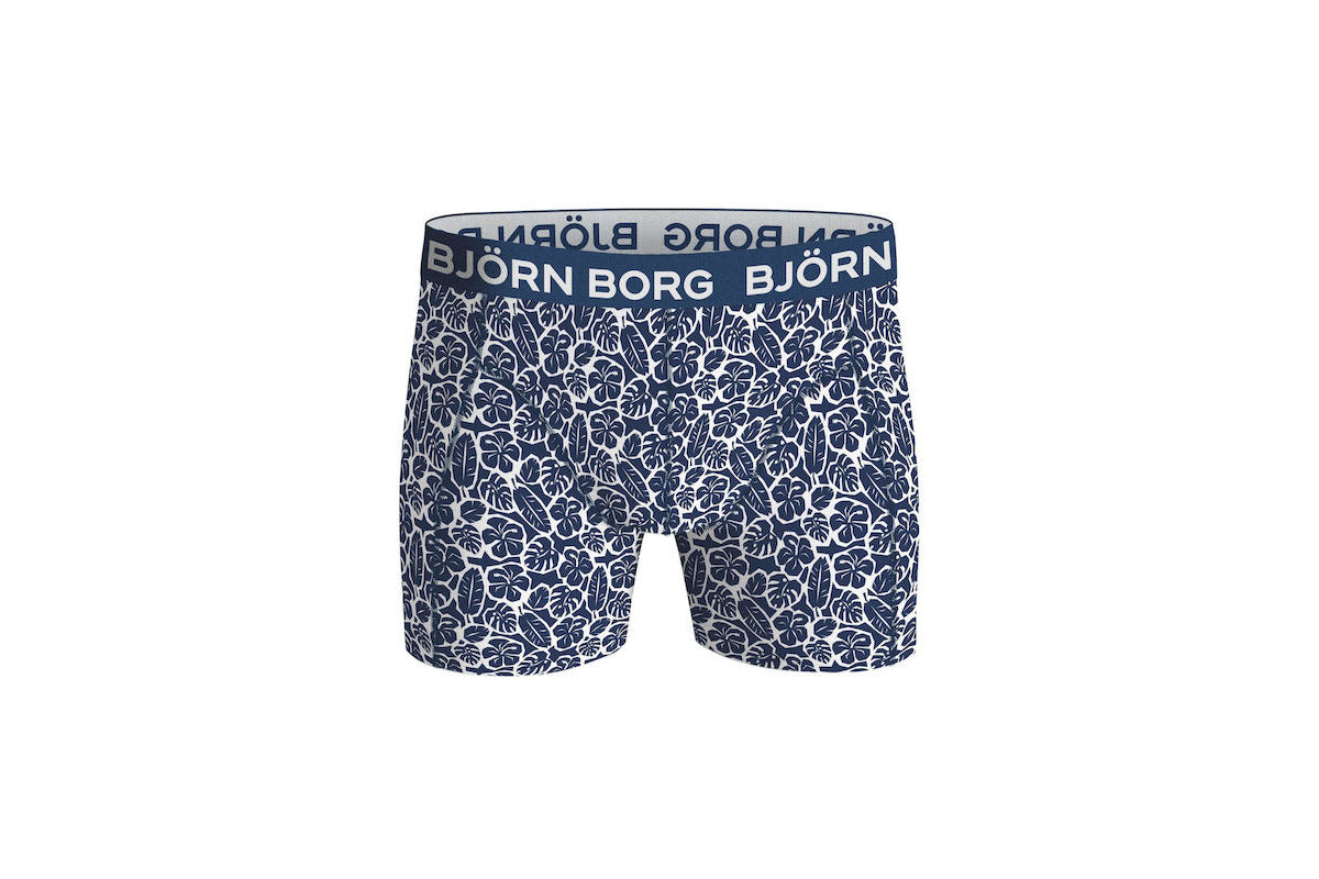 Bjorn Borg Cotton Stretch Boxer 3 Pack - Blue, Print