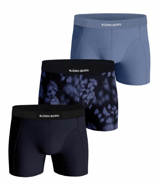 Bjorn Borg 3-Pack Premium Cotton Stretch Men's Boxers - Blue, Print, Navy