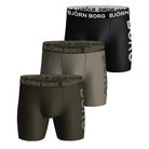 Björn Borg 3 Pack Performance Boxer - Black/Green