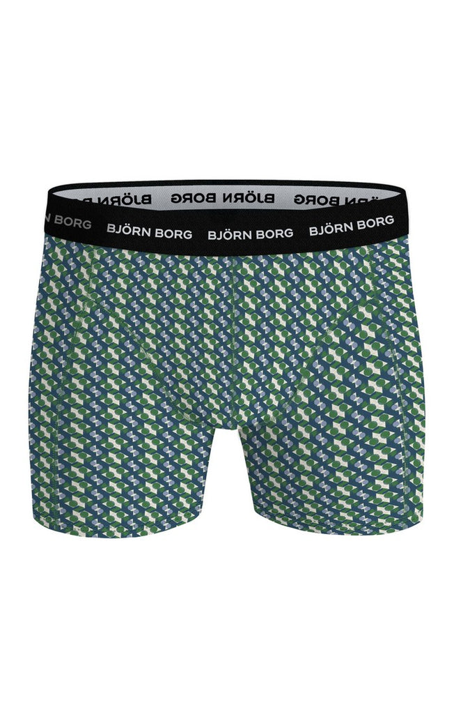 Björn Borg 5 Pack Cotton Stretch Boxers - Olive/Green/Grey/Black Print