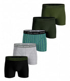 Bjorn Borg Cotton Stretch Boxer Trunks 5 pack - Olive, Green Print