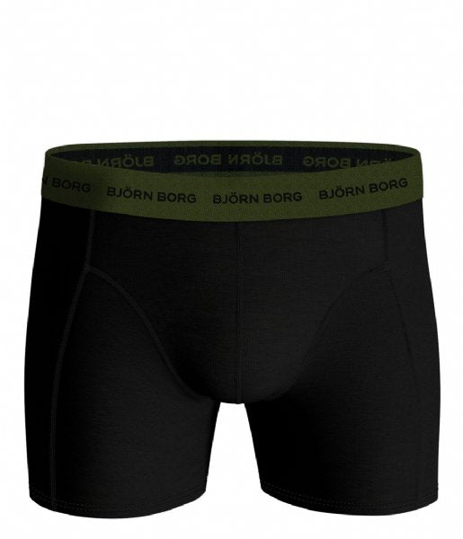 Bjorn Borg Cotton Stretch Boxer Trunks 5 pack - Olive, Green Print