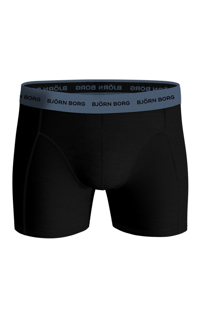 Bjorn Borg Cotton Stretch Boxer Trunks 3 Pack - Peacock Blue