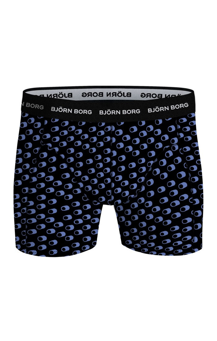 Bjorn Borg Cotton Stretch Boxer Trunks 3 Pack - Peacock Blue