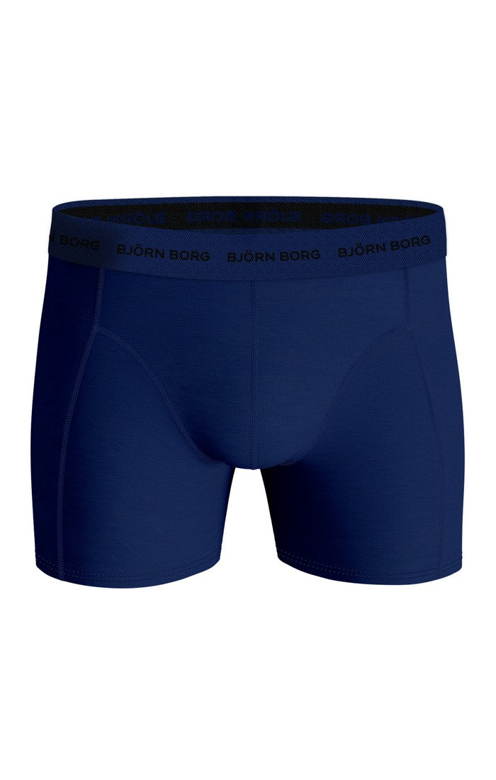 Bjorn Borg Cotton Stretch Boxer Trunks 3 Pack - Peacock Blue