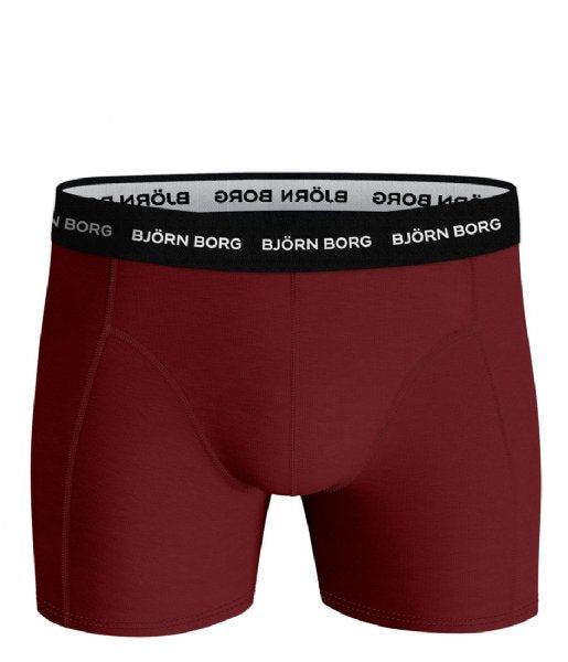 Bjorn Borg Cotton Stretch Boxer Trunks 3 Pack - Red, Black, Print