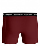 Bjorn Borg Cotton Stretch Boxer Trunks 3 Pack - Red, Black, Print