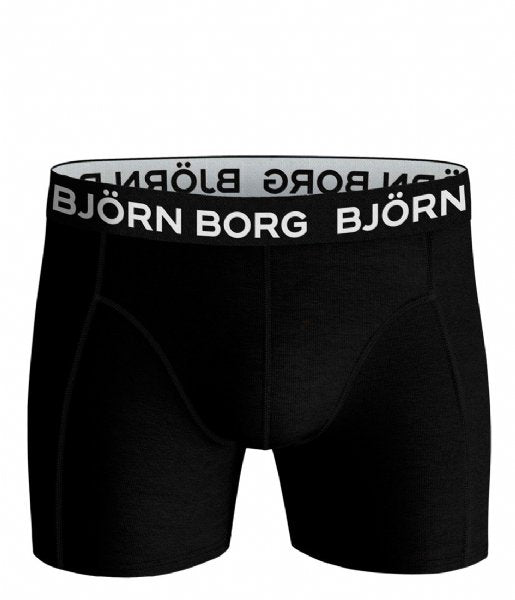 Bjorn Borg Cotton Stretch Boxer Trunks 3 Pack - Black, Green, Print