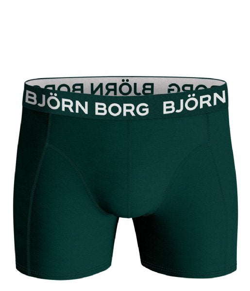 Bjorn Borg Cotton Stretch Boxer Trunks 3 Pack - Black, Green, Print