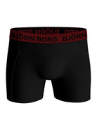 Bjorn Borg Cotton Stretch Boxer Trunks 3 Pack - Black, Contrast Waistbands