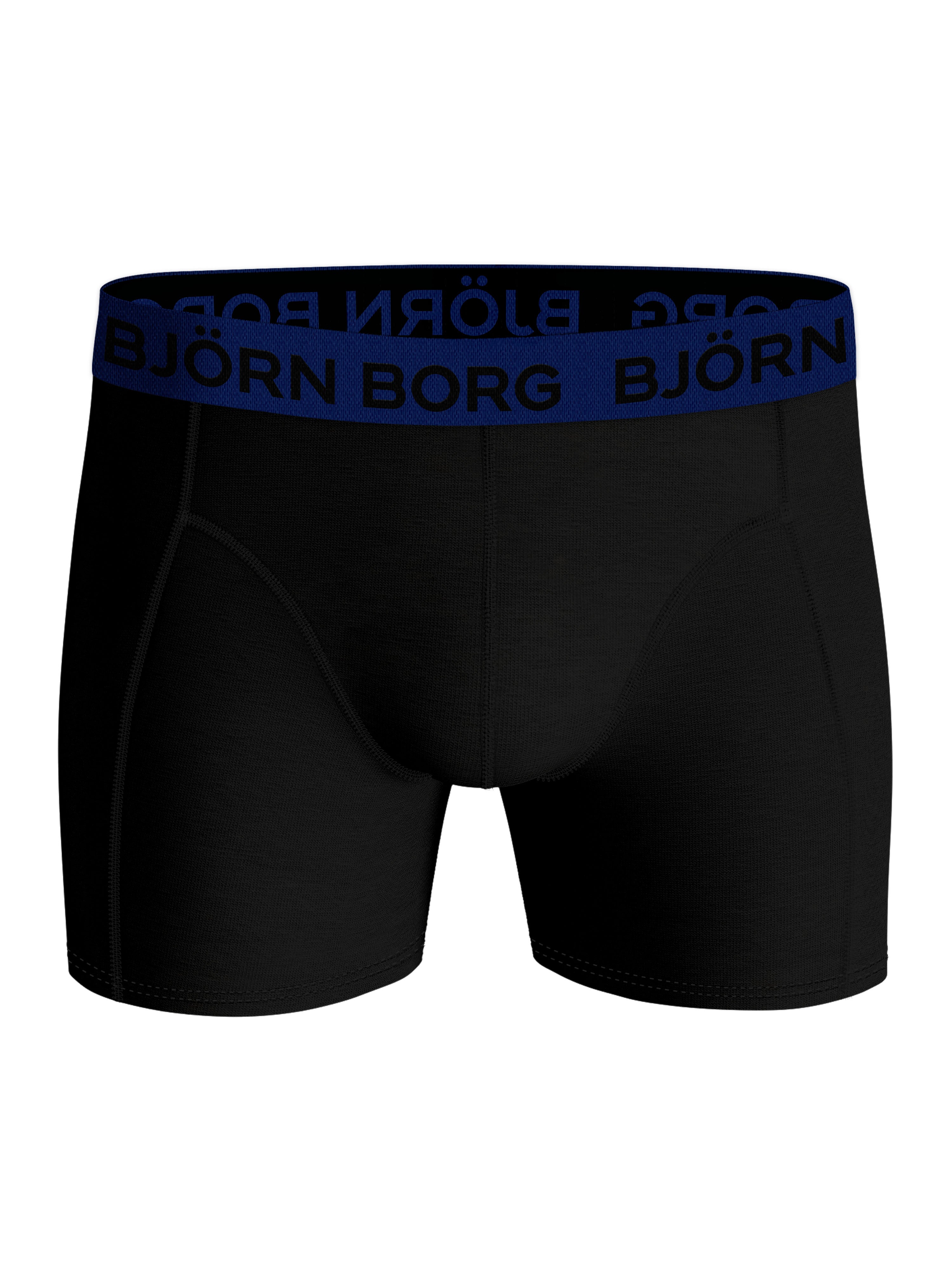 Bjorn Borg Cotton Stretch Boxer Trunks 3 Pack - Black, Contrast Waistbands