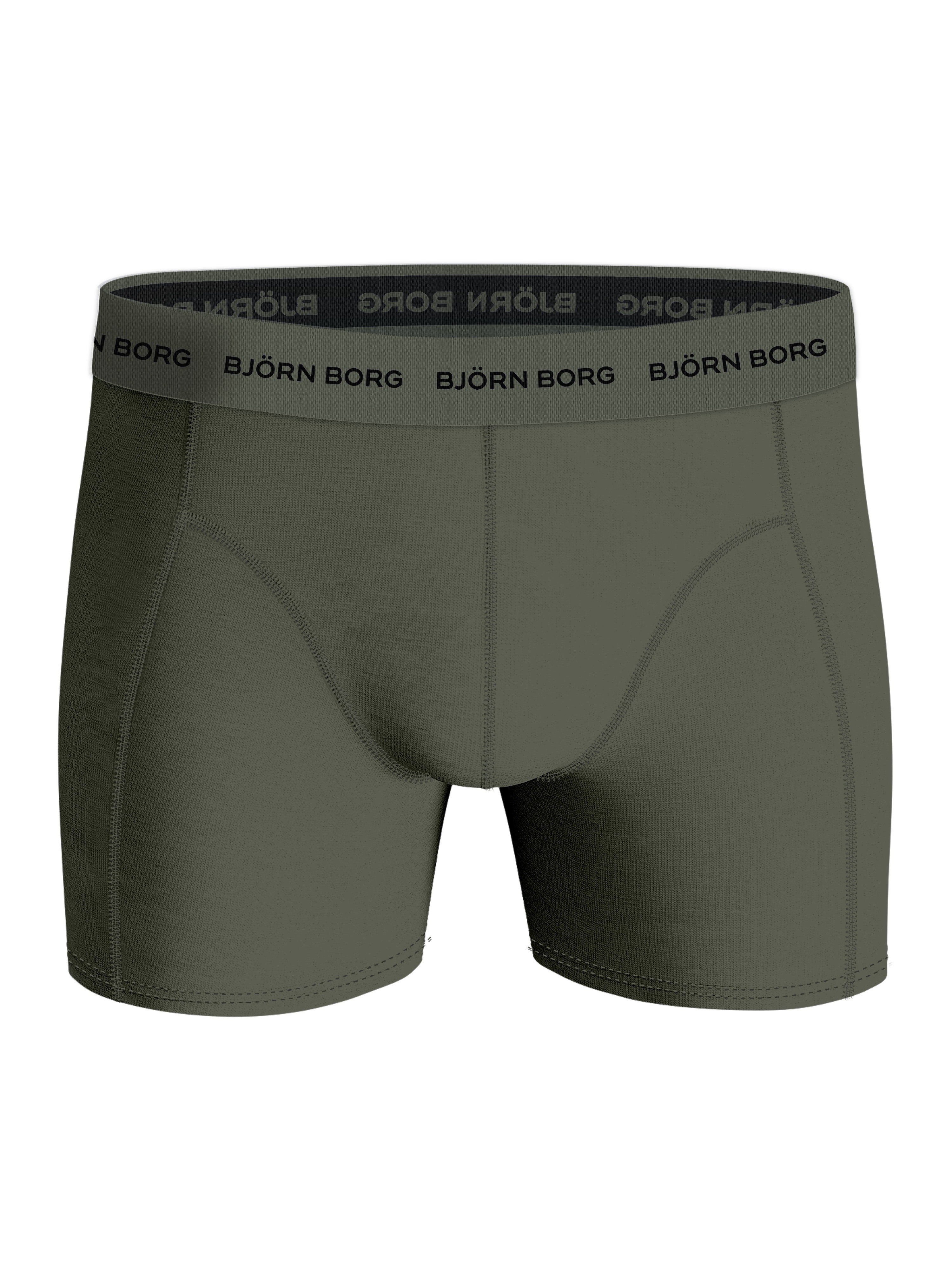 Bjorn Borg Cotton Stretch Boxer Trunks 5 pack - Orange, Olive, Green, Black, Print