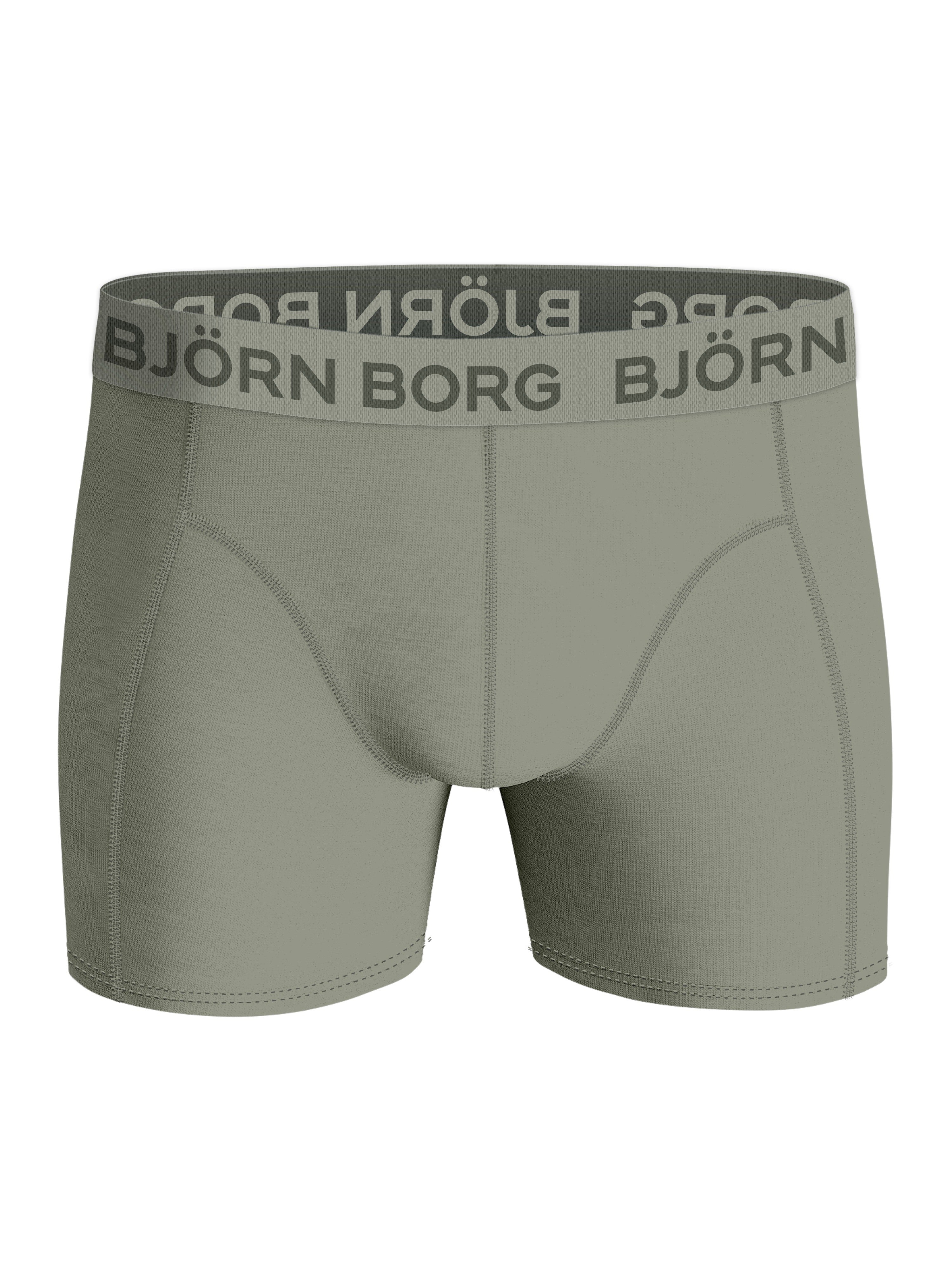 Bjorn Borg Cotton Stretch Boxer Trunks 3 Pack - Olive, Print