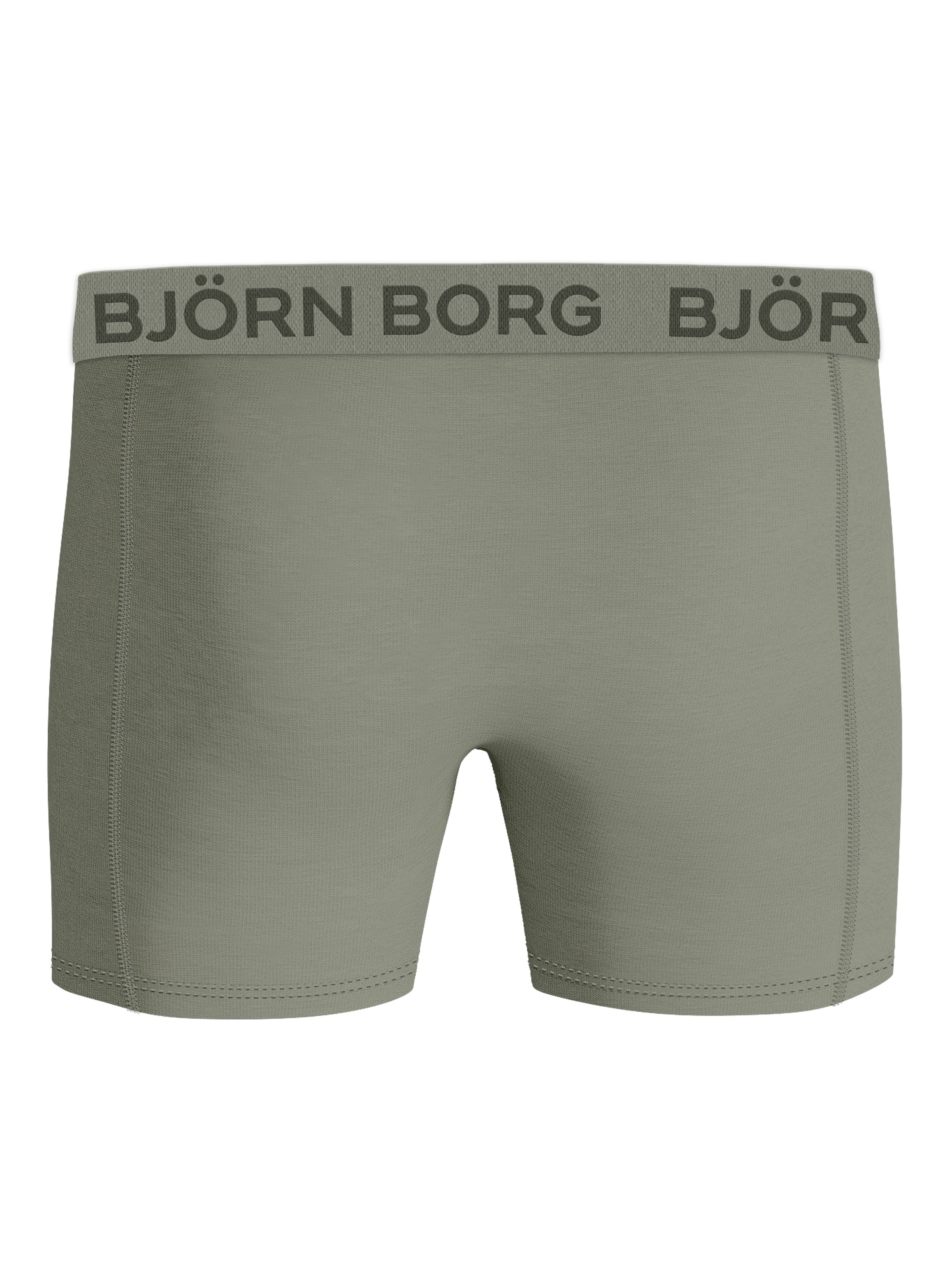 Bjorn Borg Cotton Stretch Boxer Trunks 3 Pack - Olive, Sky Blue, Pink Print