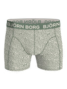 Bjorn Borg Cotton Stretch Boxer Trunks 3 Pack - Olive, Print