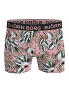 Bjorn Borg Cotton Stretch Boxer Trunks 3 Pack - Olive, Sky Blue, Pink Print