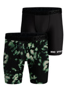 Björn Borg Performance Boxers Long Leg 2-pack - Black, Green Print