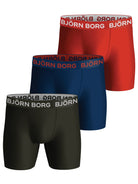 Björn Borg 3 Pack Performance Boxer - Black, Red, Blue