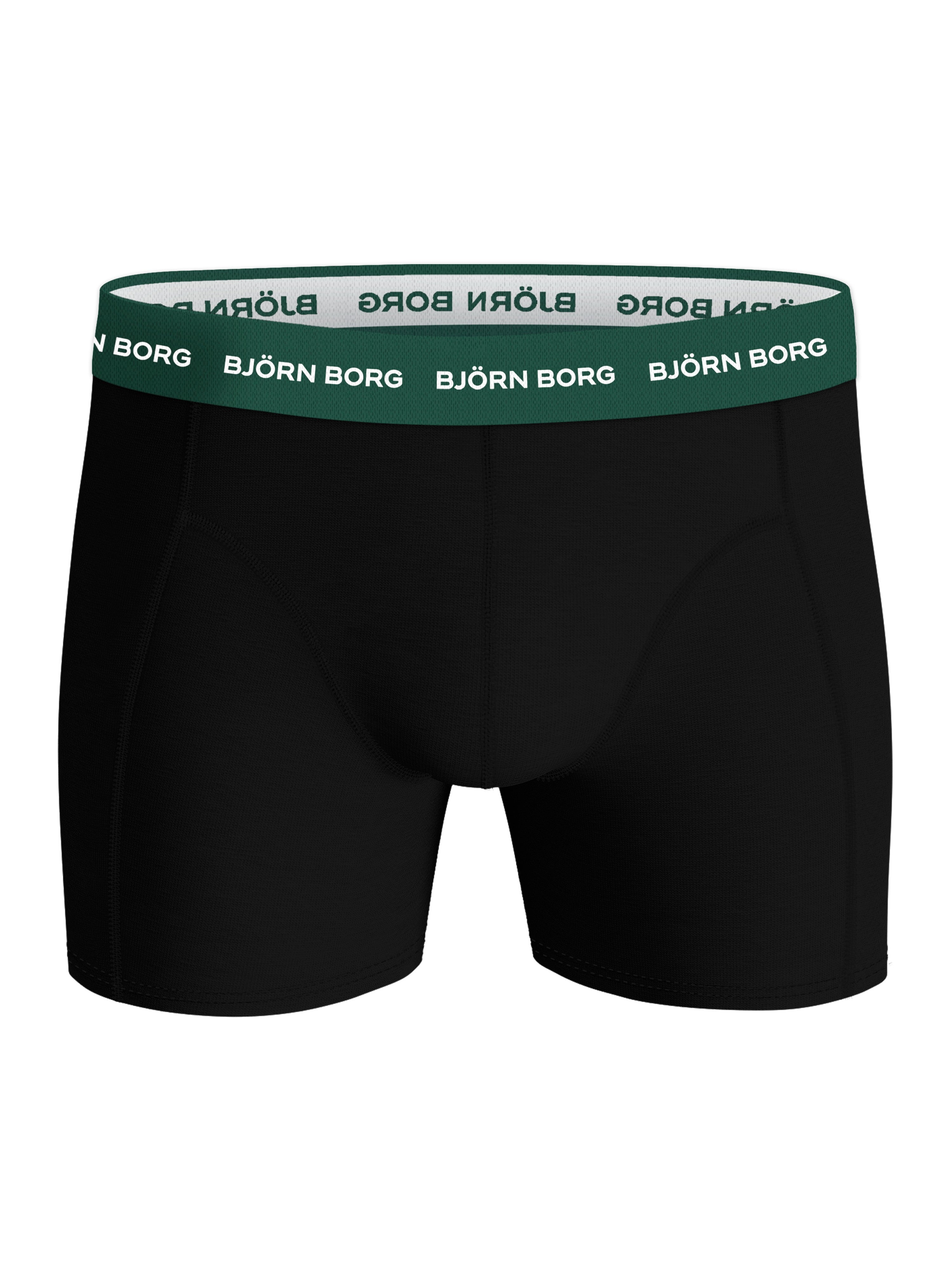 Björn Borg - 5 Pack Cotton Stretch Boxers - Green/Black/Green Print