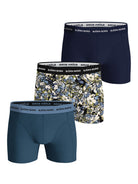 Björn Borg 3 Pack Cotton Stretch Boxers - Blue/Navy/Blue Print