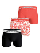 Björn Borg 3 Pack Cotton Stretch Boxers - Red / Black/ Red Print