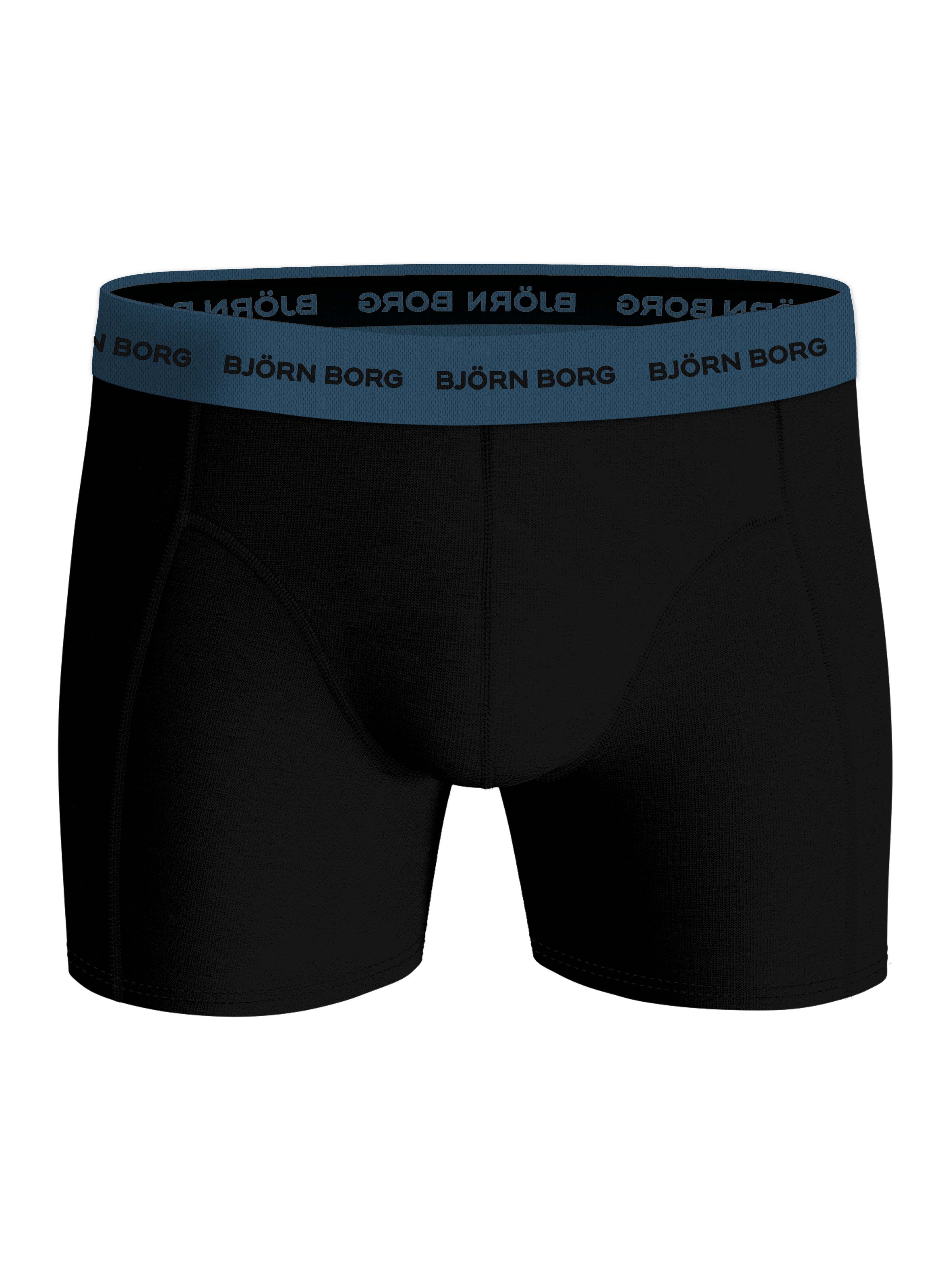 Björn Borg 3 Pack Cotton Stretch Boxers - Black/Blue/Blue Print