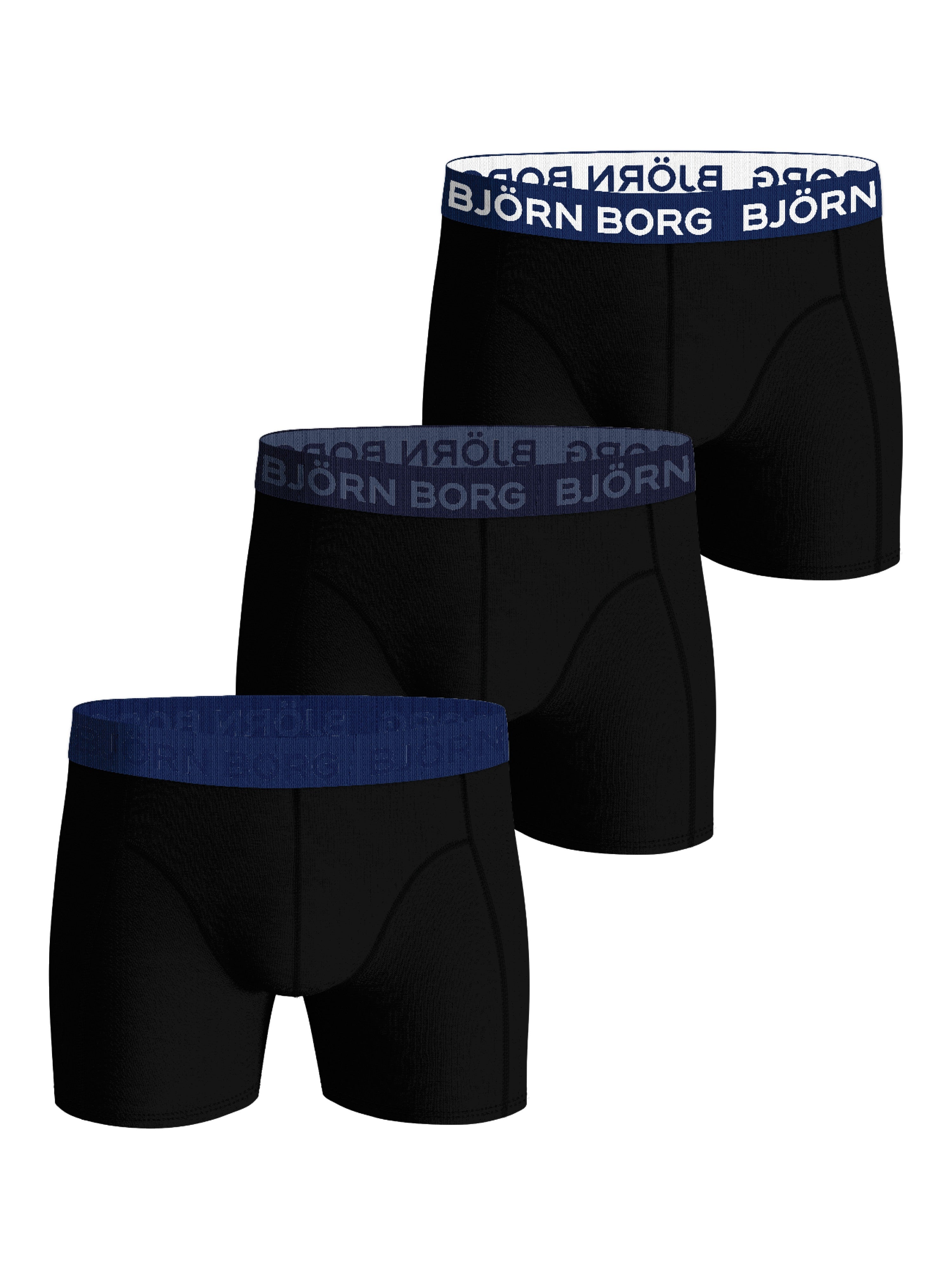 Björn Borg 3 Pack Cotton Stretch Boxers - Black Multi