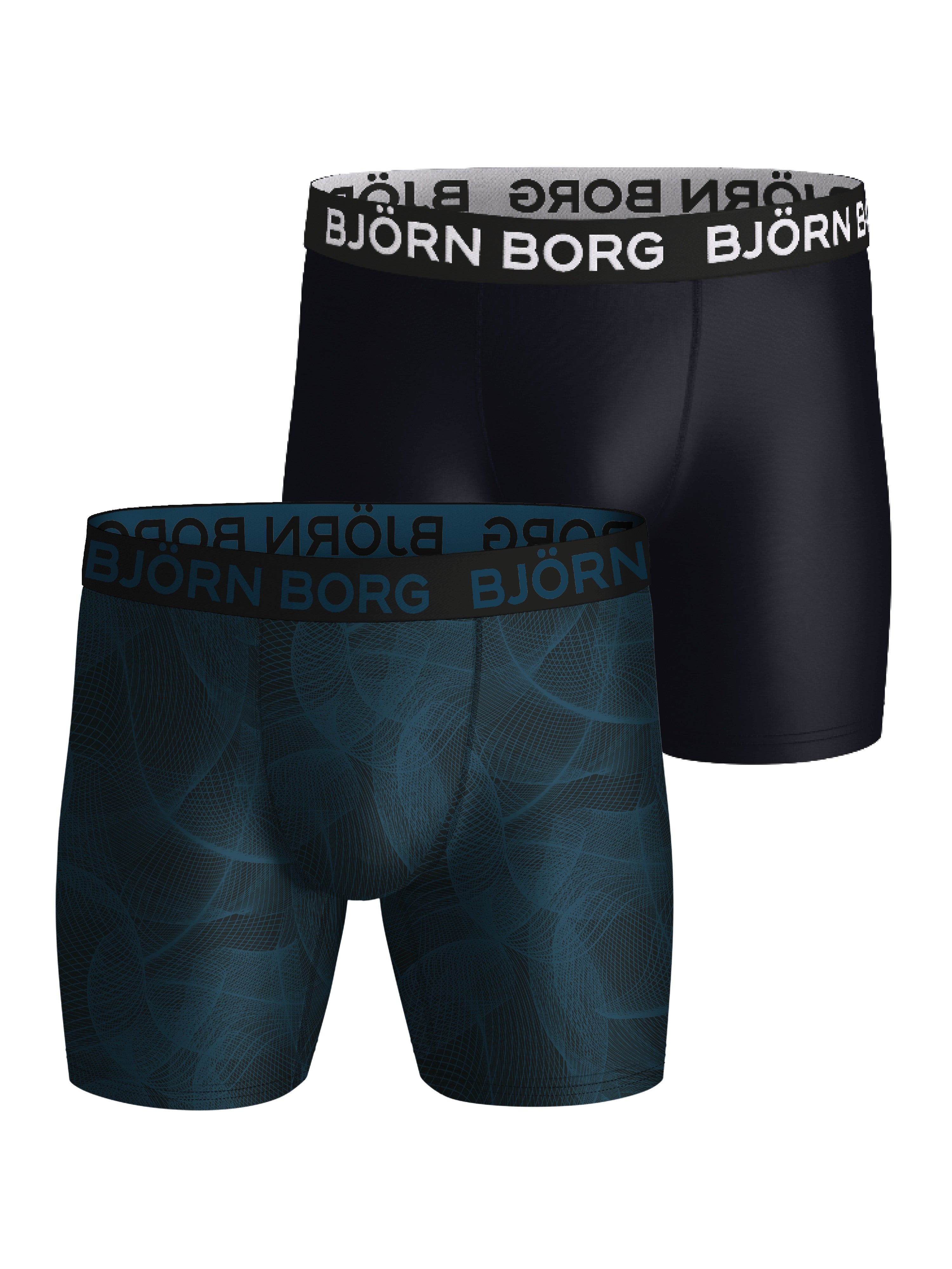 Björn Borg Sports Performance Boxers 2 Pack - Black, Gren Print