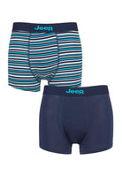 Jeep 2 Pack Men's Plain & Fine Stripes Fitted Bamboo Trunks