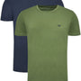 Emporio Armani 2 Pack Crew Neck Loungewear T-Shirt - Olive / Marine