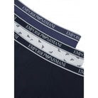 Emporio Armani 3 Pack Trunks Stretch Cotton - Blue/White Pattern