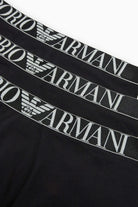 Emporio Armani 3 Pack Organic Cotton Trunks - Black