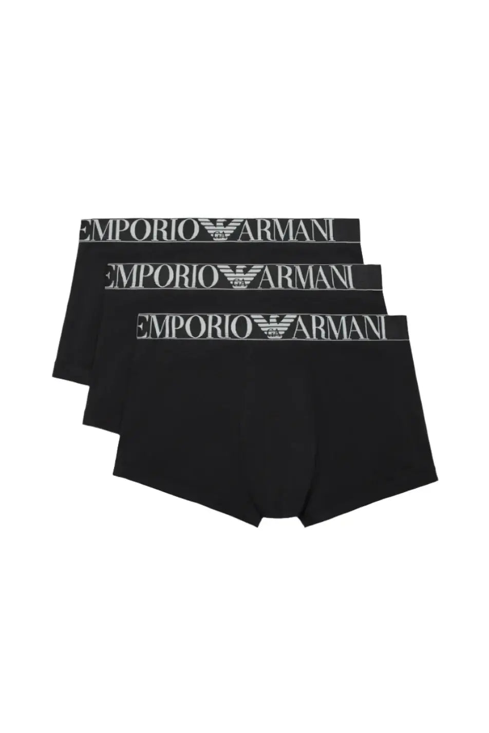 Emporio Armani 3 Pack Organic Cotton Trunks - Black