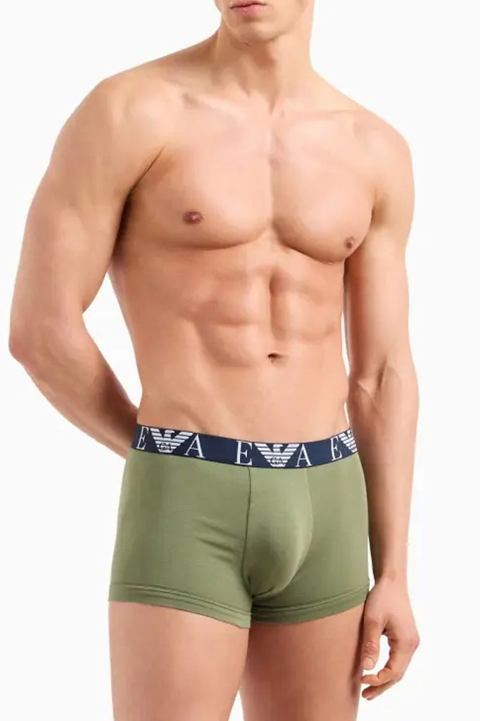 Emporio Armani 3 Pack Low Rise Trunks - Olive/Marine/Black