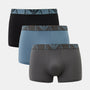 Emporio Armani 3 Pack Low Rise Trunks - Storm/Magnet/Black