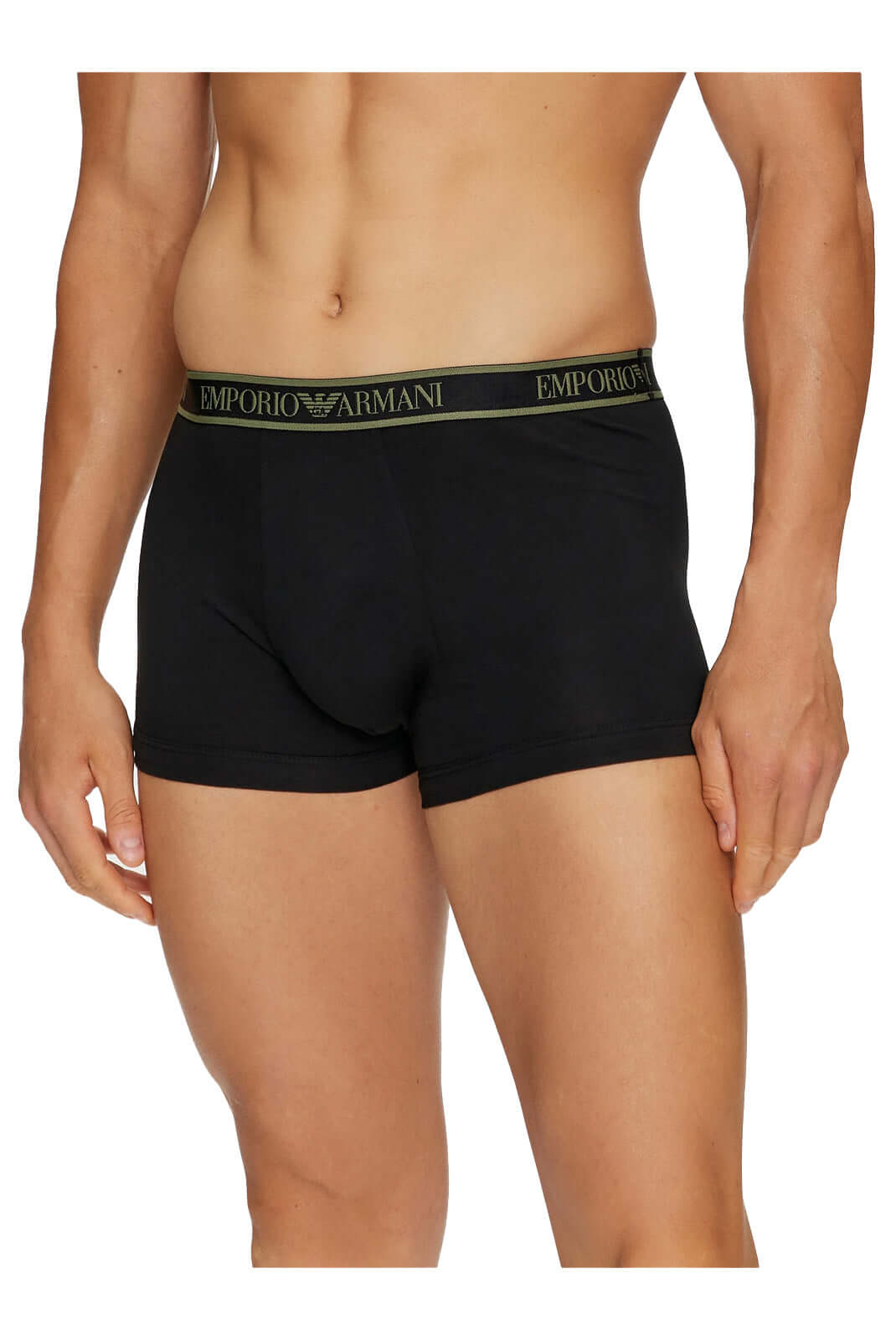 Emporio Armani 3 Pack Low Rise Trunks - Black With Coloured Logos