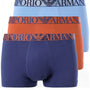 Emporio Armani 3 Pack Organic Cotton Trunks - Orange/Blue/Navy