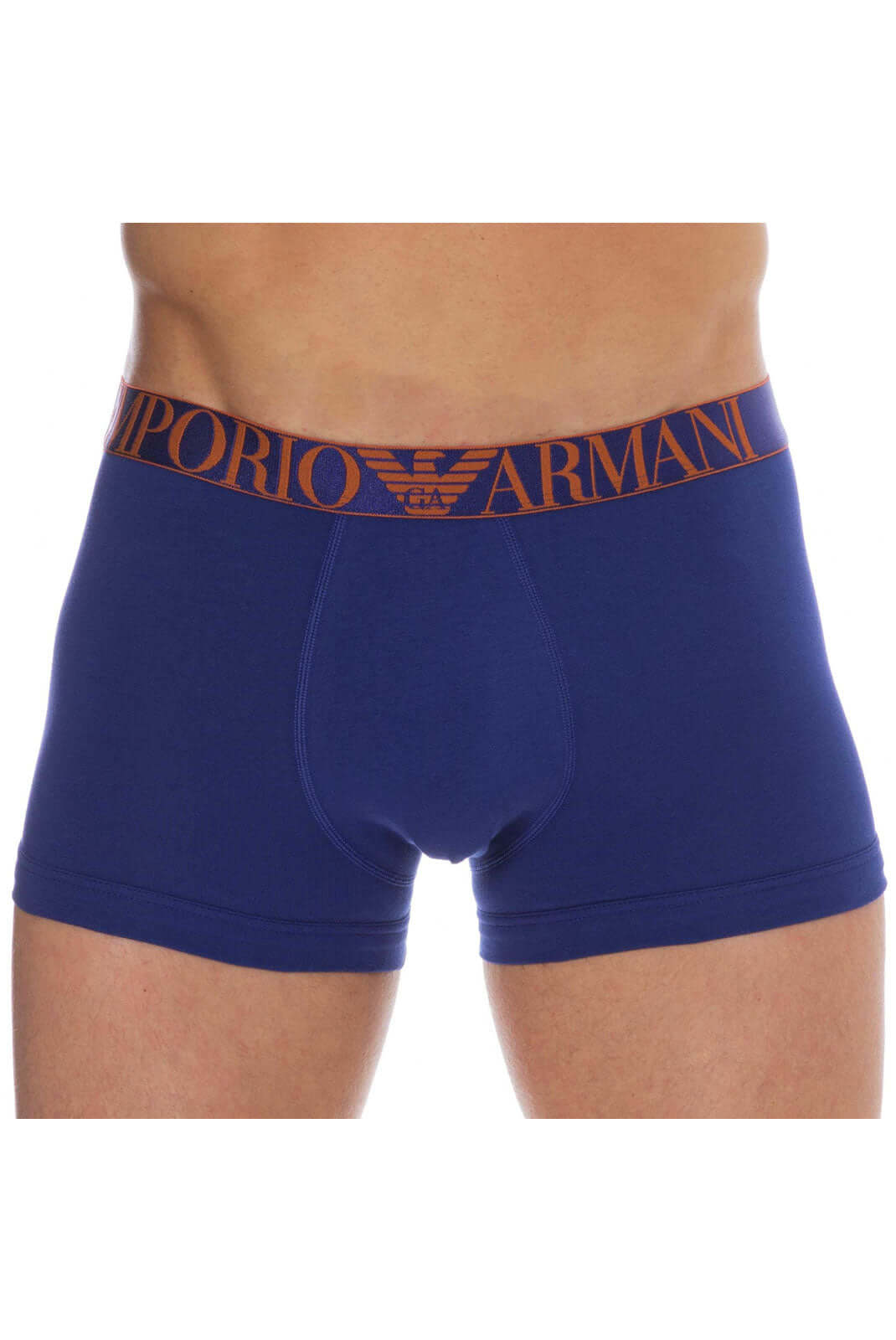 Emporio Armani 3 Pack Organic Cotton Trunks - Orange/Blue/Navy