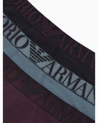 Emporio Armani 3 Pack ASV Shiny Logoband Organic Cotton Trunks - Multicoloured