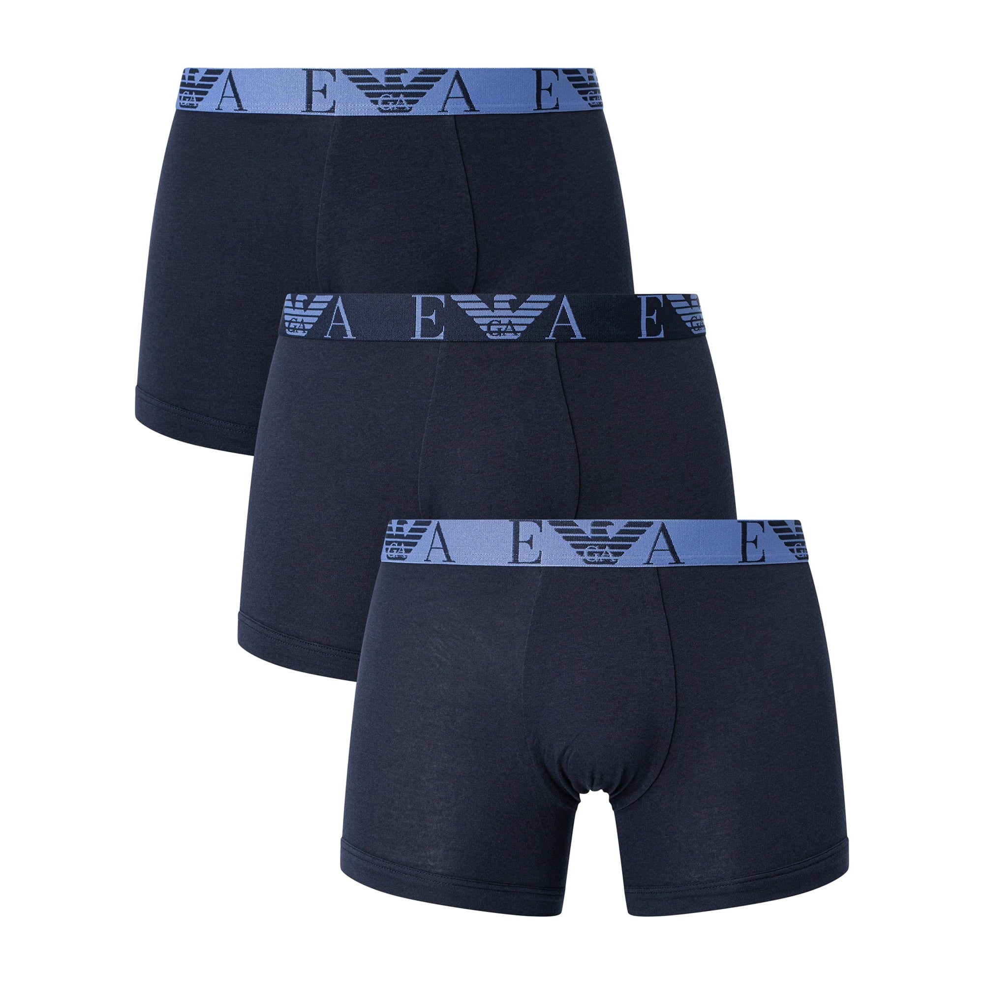 Emporio Armani 3 Pack Boxer Briefs, Marine Blue