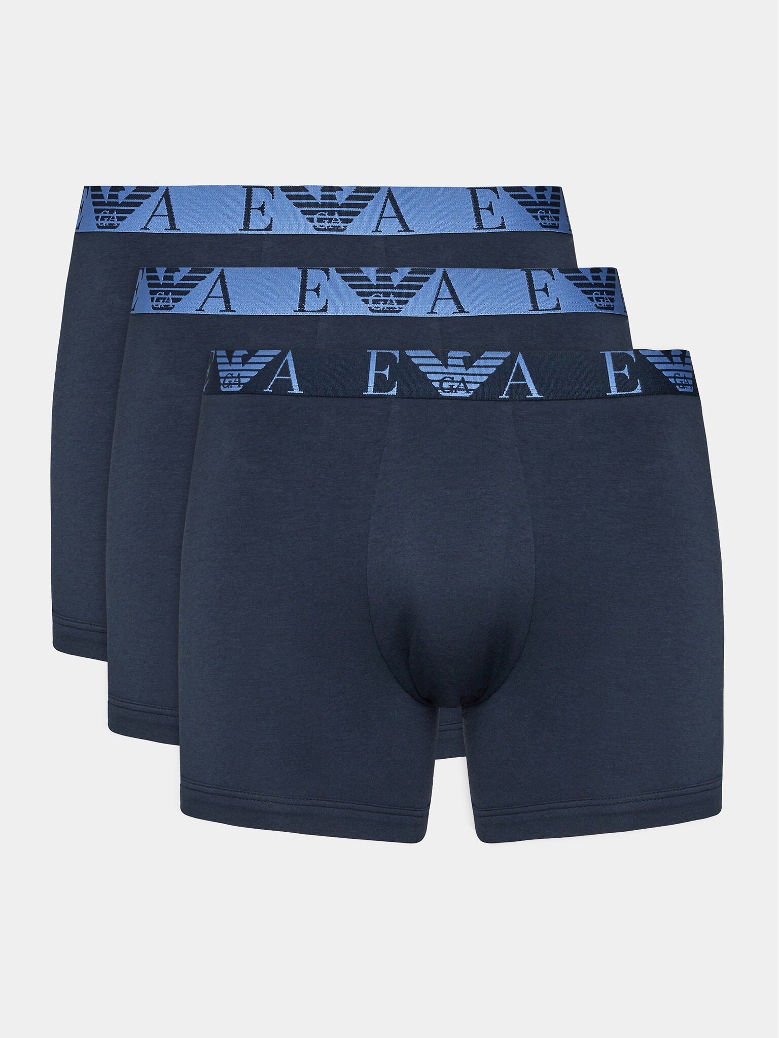 Emporio Armani 3 Pack Boxer Briefs, Marine Blue