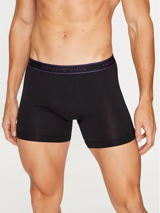 Emporio Armani 3 Pack Boxer Briefs, Black