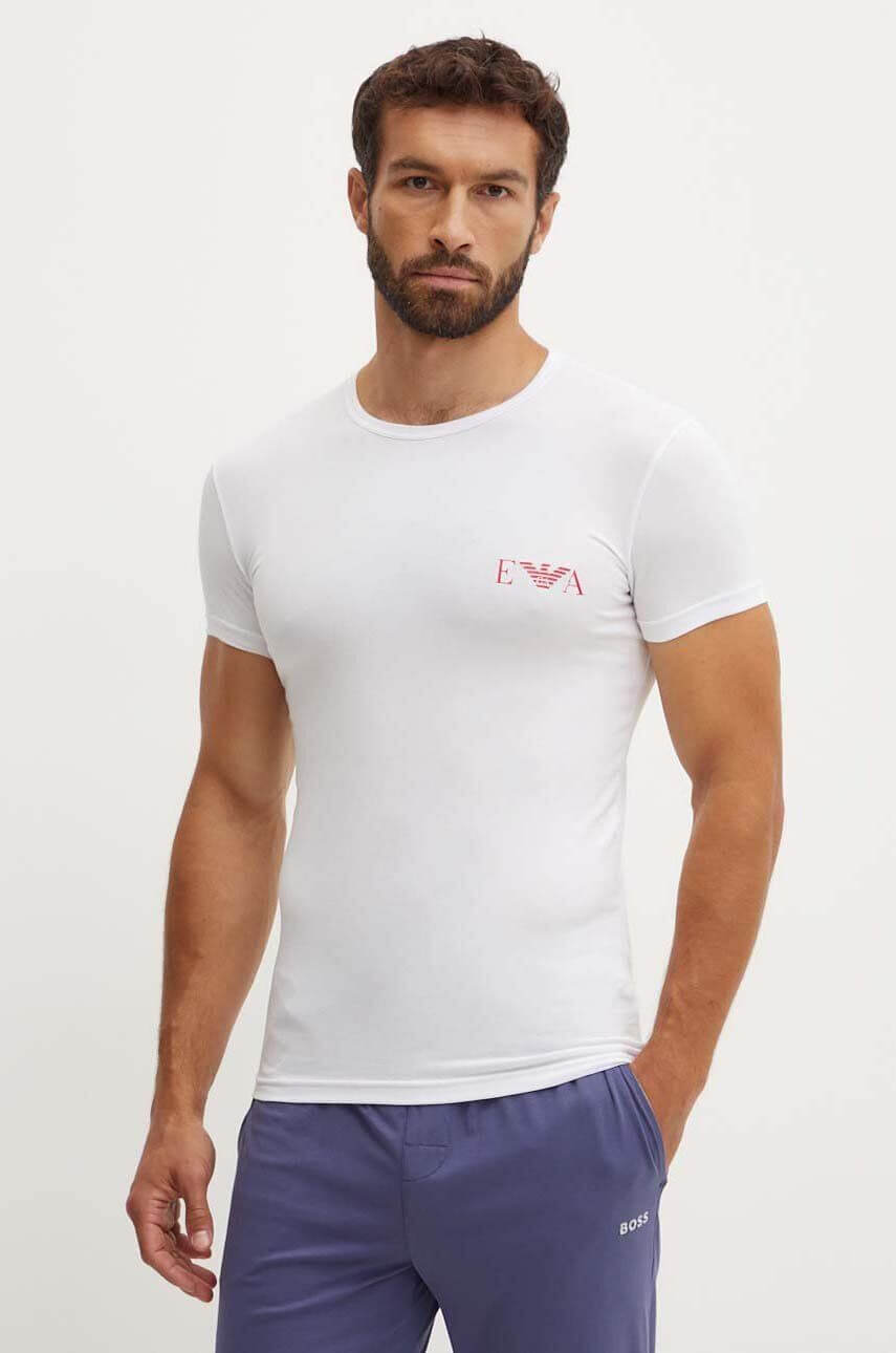 Emporio Armani 2 Pack Crew Neck Loungewear T-Shirt - White / Navy