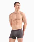 Emporio Armani 3 Pack Trunks Stretch Cotton - Grey / Black / Print